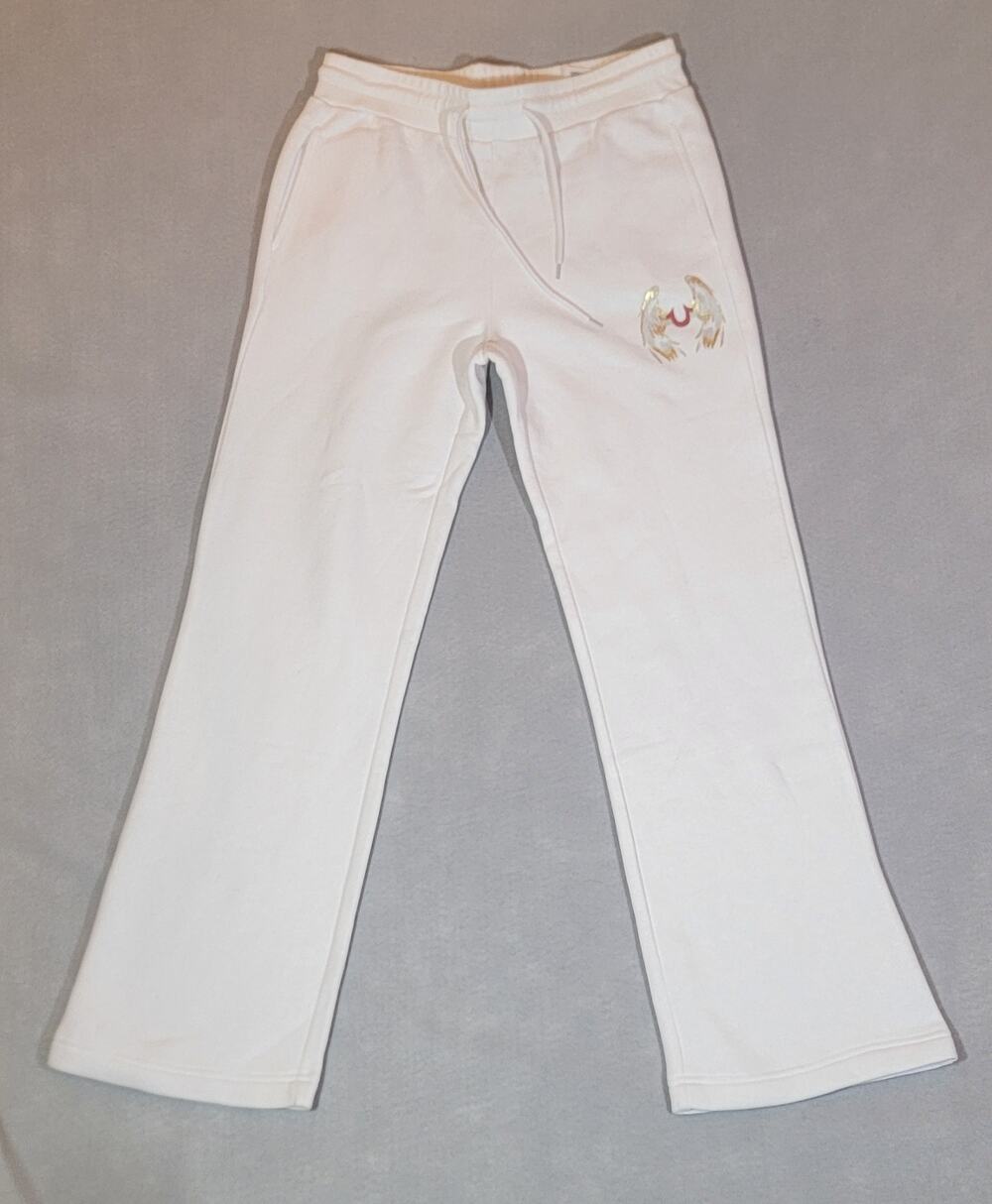 True Religion Angelic Wing Straight Leg Joggers Optic White Small